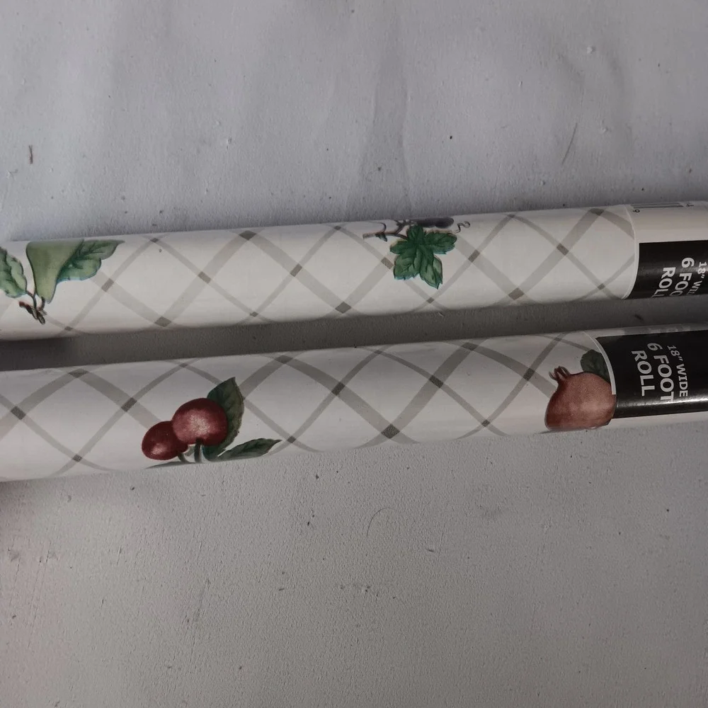 Griptex Perfect Shelf Liner Fruit Veggie Cottagecore Lot 2 Rolls 18